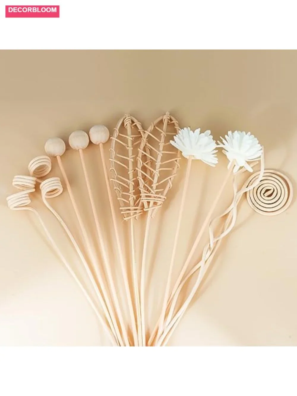 Rattan Reed Diffuser Sticks Set of 12 with Flowers Home Fragrance